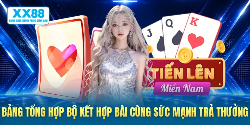 Bảng tổng hợp bộ kết hợp bài cùng sức mạnh trả thưởng
